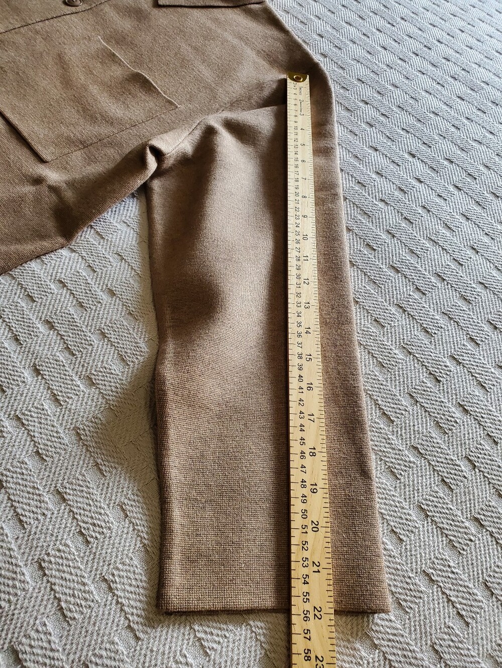NWT Quince Eco-Knit Milano Stitch Oversized Shirt Jacket Shacket Warm Taupe - Picture 7 of 12